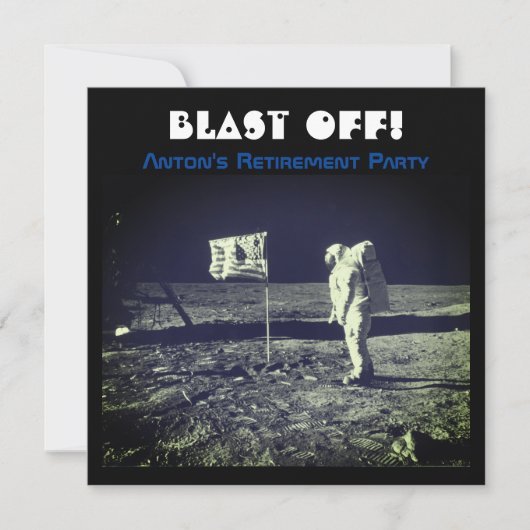 Raumfahrt Landung Astronaut Moonwalk Einladung (Vorderseite)