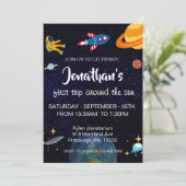 Raumfahrt-Party Einladung (Stehend Vorderseite)