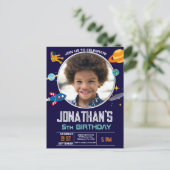 Raumfahrt-Party Postkarte (Stehend Vorderseite)