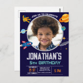 Raumfahrt-Party Postkarte (Vorne/Hinten)