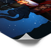 Raumfahrt-Pirate und Raumkat Poster (Ecke)