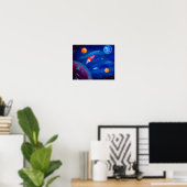 Raumfahrt | Rocket Print | Kinderzimmer im Weltrau Poster (Heimbüro)