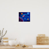 Raumfahrt | Rocket Print | Kinderzimmer im Weltrau Poster (Küche)