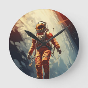 Raumfahrt Runde Wanduhr