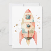 Raumfahrt-Sterne und Astronauten-Kindergeburtstag Einladung (Rückseite)