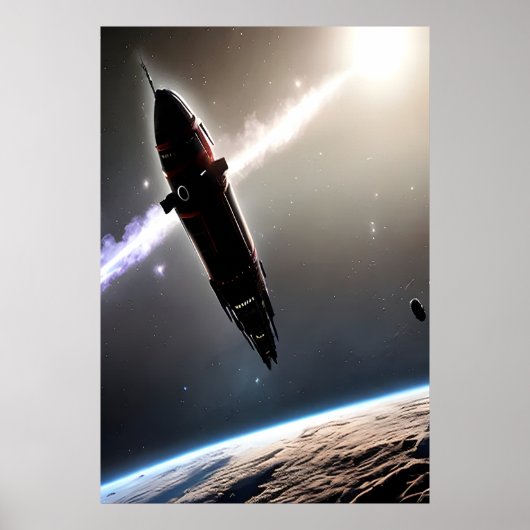 Raumfahrt und Planet | AI Art Poster (Vorne)