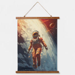 Raumfahrt Wandteppich Mit Holzrahmen