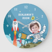 Raumfahrtaktivitäten Anzug für Foto Kids Room Große Wanduhr (Vorderseite)