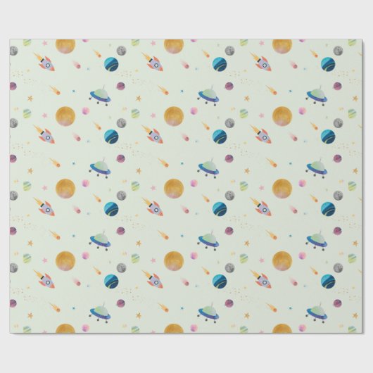 Raumfahrtaktivitäten Geschenkpapier (Flach)