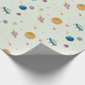 Raumfahrtaktivitäten Geschenkpapier (Ecke)