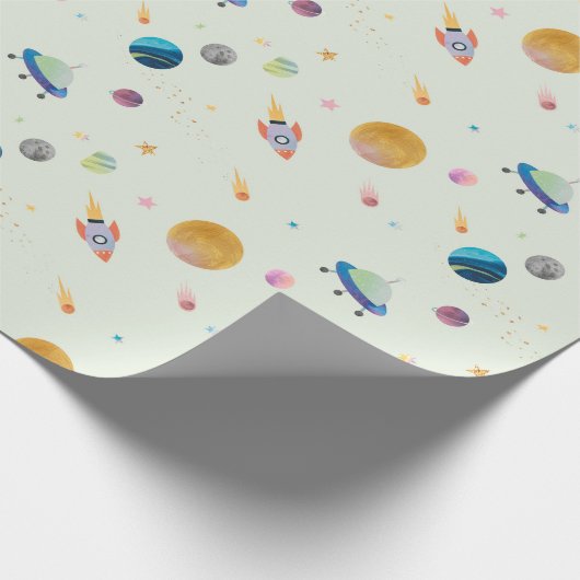 Raumfahrtaktivitäten Geschenkpapier (Ecke)