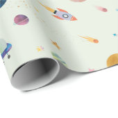 Raumfahrtaktivitäten Geschenkpapier (Rolleneckpunkt)