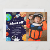 Raumfahrtamtsgesellschaft Foto Birthday Party Einladung (Vorderseite)