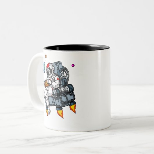 Raumfahrtbehörde Buch Reading Nerd Kosmic Zweifarbige Tasse (Vorderseite Links)
