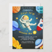 Raumfahrtflugzeug-Raketenschiff Planet-Kindergebur Einladung (Vorderseite)