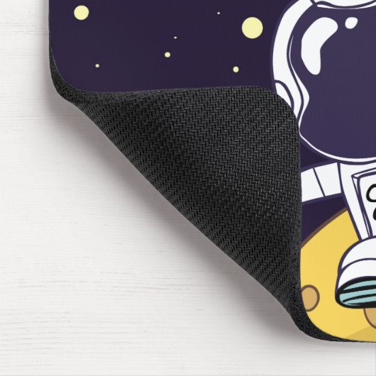 Raumfahrtflugzeug schwimmt im Weltraum Mousepad (Ecke)