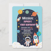 Raumfahrtflugzeuge, Junge zum ersten Geburtstag Einladung (Vorderseite)