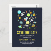 Raumfahrtgeräte und Raketen Save the Date Postkarte (Vorne/Hinten)