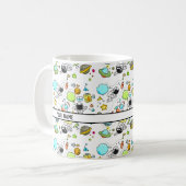 Raumfahrtmission - Cartoon Pattern - Individuelle  Kaffeetasse (Vorderseite Links)