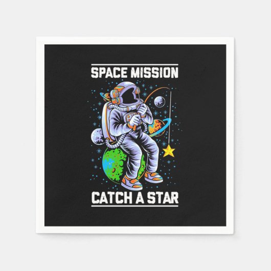 Raumfahrtmission der Astronauten Serviette (Vorderseite)