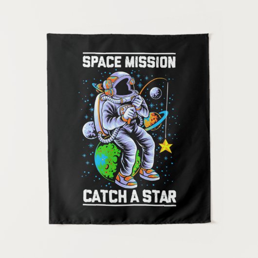 Raumfahrtmission der Astronauten Wandteppich (Vorderseite)