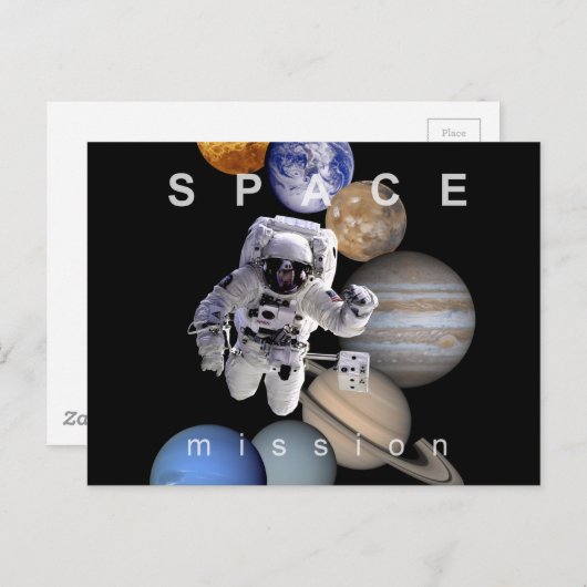 Raumfahrtmission Sonnensysteme Postkarte (Vorne/Hinten)