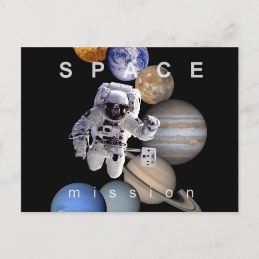 Raumfahrtmission Sonnensysteme Postkarte (Vorderseite)