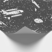 Raumfahrtmuster Geschenkpapier (Ecke)
