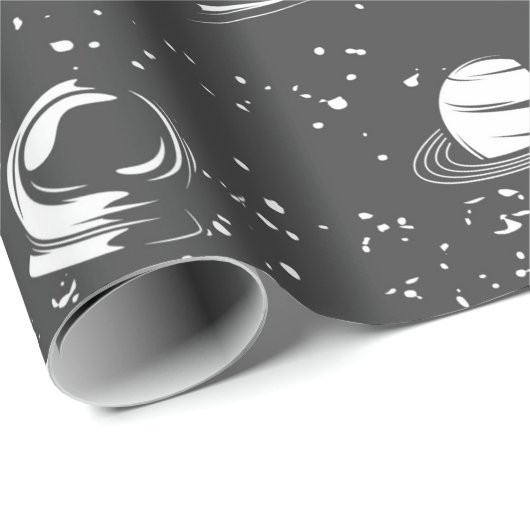 Raumfahrtmuster Geschenkpapier (Rolleneckpunkt)