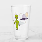 Raumfahrtpolitik - Alien mit Flying Saucer Persona Glas (Vorderseite)