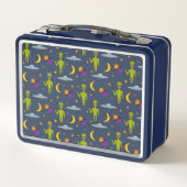 Raumfahrtpolitik - Alien mit Flying Saucer Persona Metall Brotdose (Rückseite)