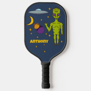 Raumfahrtpolitik - Alien mit Flying Saucer Persona Pickleball Schläger