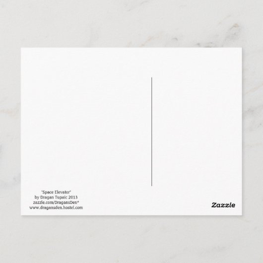 Raumfahrtrelevator Postkarte (Rückseite)