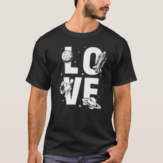 Raumfahrtschiff Liebe Rocket Scientist T-Shirt