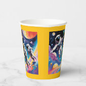 Raumfahrtschiffe in einer Pastelgalaxie Pappbecher (Rechts)