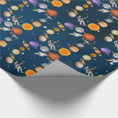 Raumfahrtspartei Erster Geburtstag Geschenkpapier (Ecke)