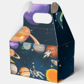 Raumfahrtspartei Erster Geburtstag Geschenkschachtel (Rückseite)