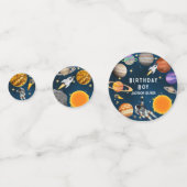 Raumfahrtspartei Erster Geburtstag Konfetti (Rückseiten)