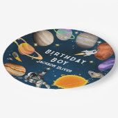 Raumfahrtspartei Erster Geburtstag Pappteller (Schrägansicht)