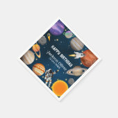 Raumfahrtspartei Erster Geburtstag Serviette (Ecke)