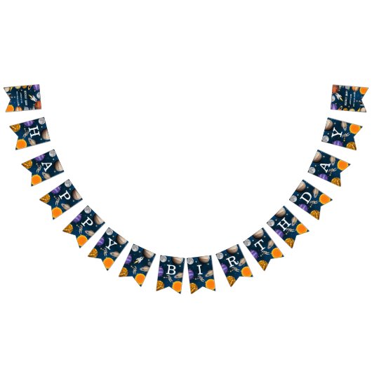 Raumfahrtspartei Erster Geburtstag Wimpelkette (Alle)