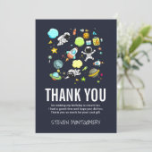 Raumfahrttechnik und Raketenmuster Vielen Dank Dankeskarte (Stehend Vorderseite)