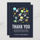 Raumfahrttechnik und Raketenmuster Vielen Dank Dankeskarte (Vorne/Hinten)