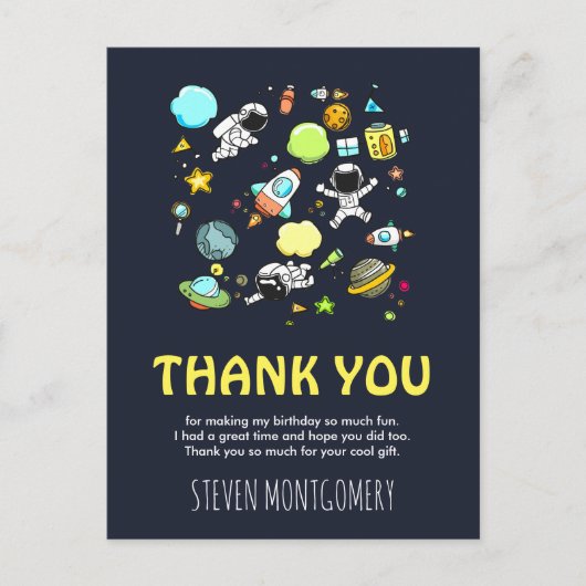 Raumfahrttechnik und Raketenmuster Vielen Dank Postkarte (Vorderseite)