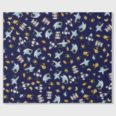 Raumfahrtthema Geschenkpapier (Flach)