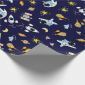 Raumfahrtthema Geschenkpapier (Ecke)