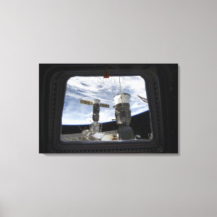 Raumfahrzeug mit zwei Russen Leinwanddruck