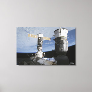 Raumfahrzeuge des Russen Soyuz und des Leinwanddruck
