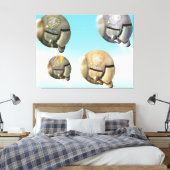 Raumfahrzeuge, die durch den Planeten fliegen Leinwanddruck (Insitu (Schlafzimmer))