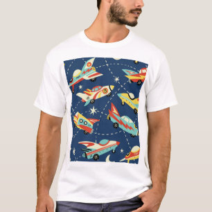 Raumfahrzeuge: Vintag dunkelblau. T-Shirt